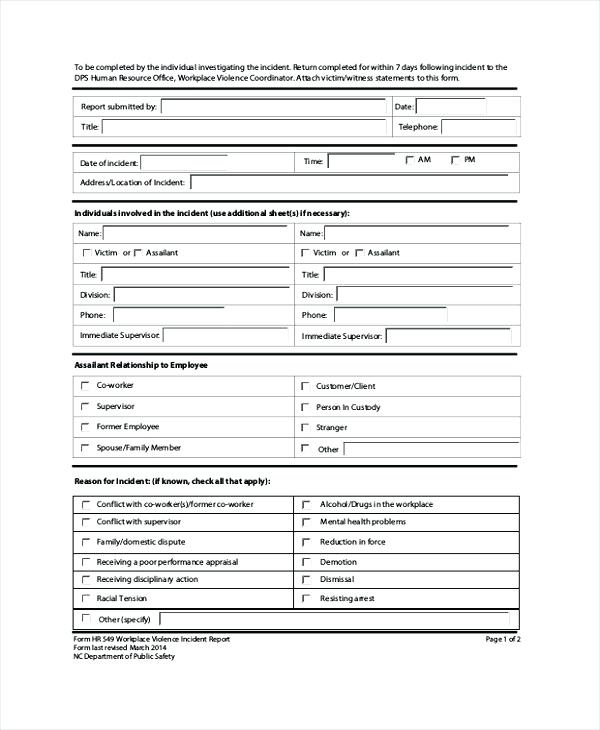 Incident Report Form Template Qld PROFESSIONAL TEMPLATES