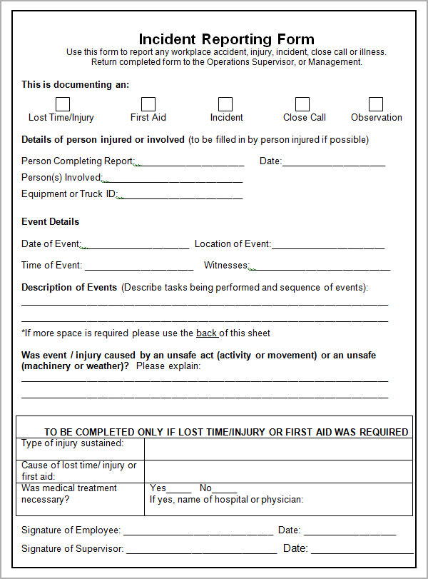 Incident Report Template 15 Free Download Documents In Word Pdf