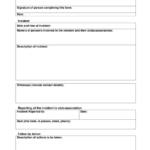 Incident Report Template Australian Sports Commission Download
