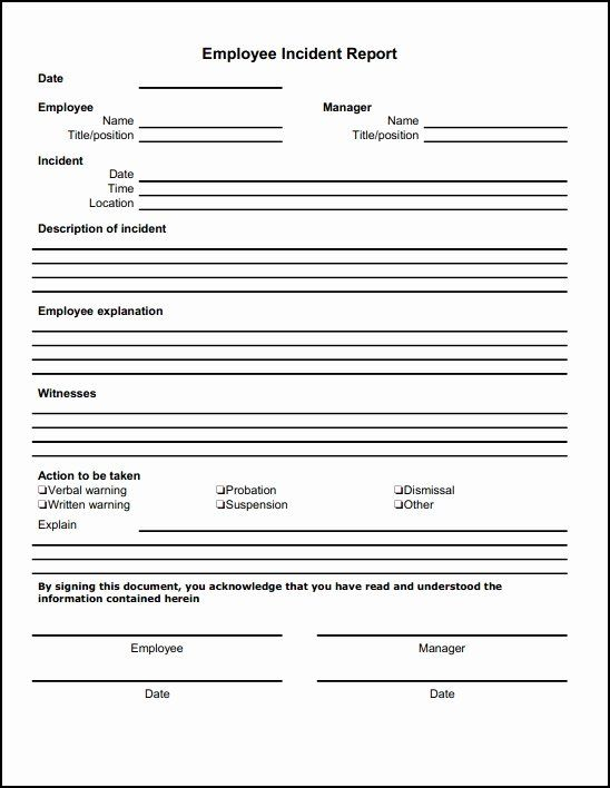 Incident Report Template Excel