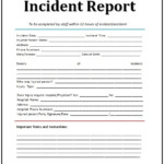 Incident Reports Free Report Templates