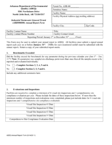 Industrial Stormwater General Permit Annual Report Form