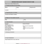 Information Security Incident Form In Word And Pdf Formats