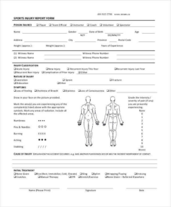 Injury Report Form Template 2 TEMPLATES EXAMPLE TEMPLATES EXAMPLE