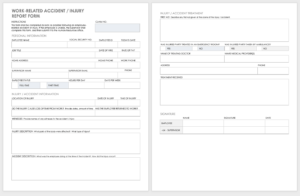 Injury Report Form Template