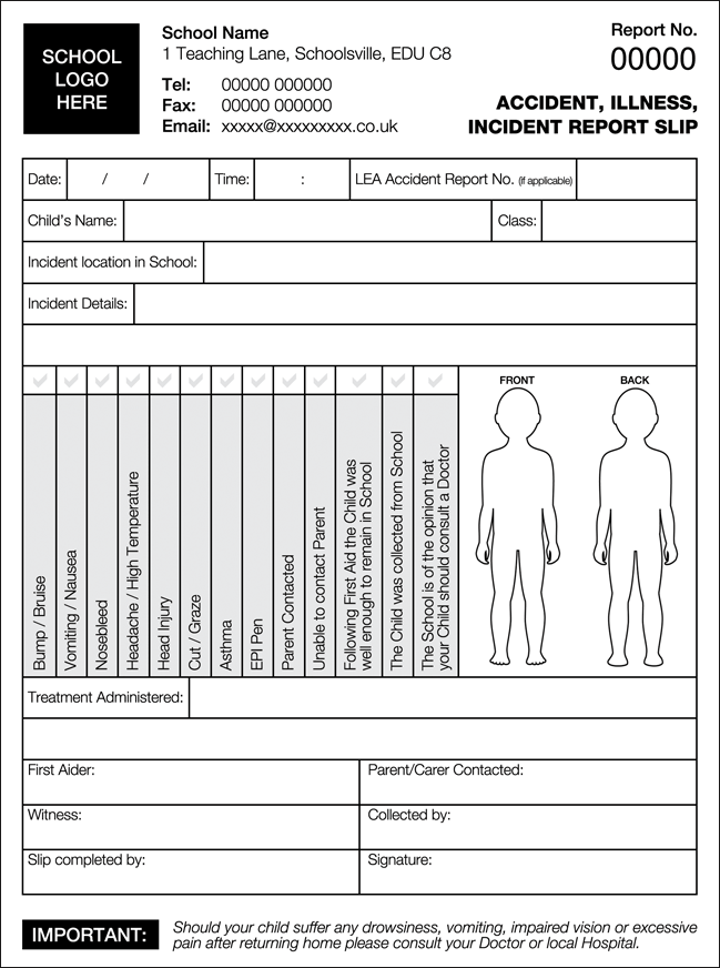 Injury Report Form Template Incident Report Form Incident Report 