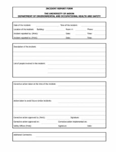 Insurance Incident Report Template