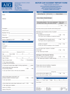 Ireland Car Accident Report Form Fill Online Printable Fillable