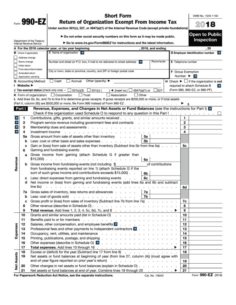 IRS 990 EZ 2022 Form Printable Blank PDF Online