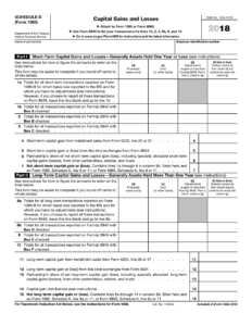 IRS Form 1065 Schedule D Download Fillable PDF Or Fill Online Capital