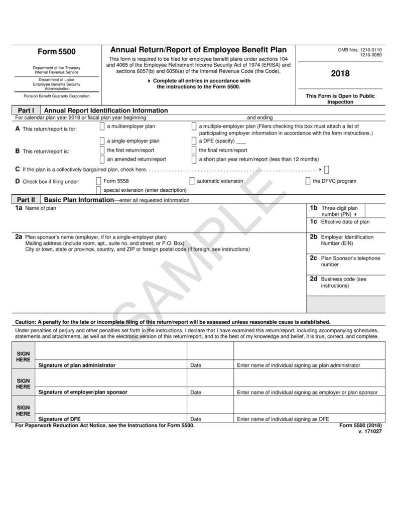 IRS Form 5500 Download Fillable PDF Or Fill Online Annual Return Report 