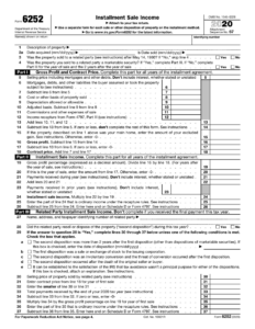 IRS Form 6252 Download Fillable PDF Or Fill Online Installment Sale