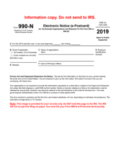 IRS Form 990 N Download Printable PDF Or Fill Online Electronic Notice