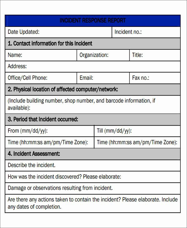 It Incident Report Template