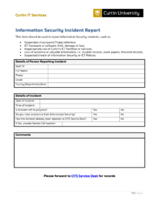 IT Services Security Incident Report Templates At