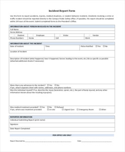 Legal Structure Incident Report Form Wa