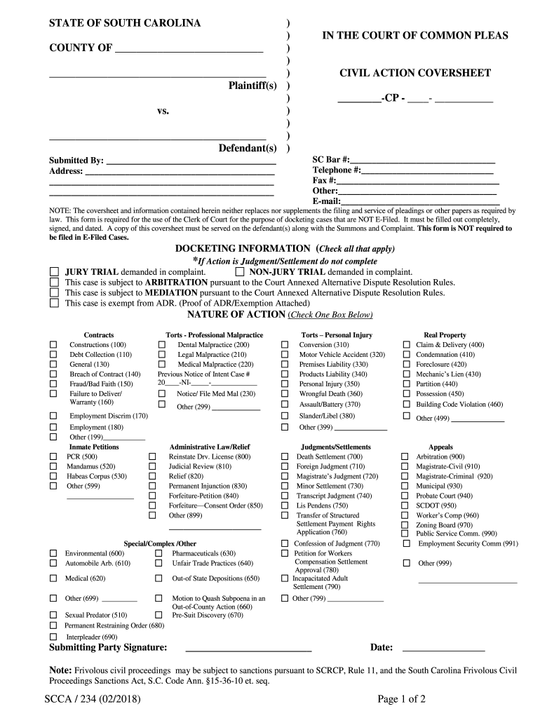 Lis Pendens Form For South Carolina Fill Out Sign Online DocHub