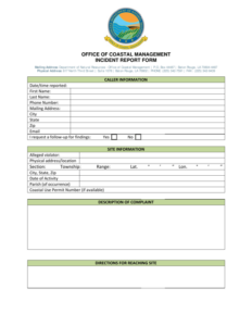 Louisiana Incident Report Form Download Fillable PDF Templateroller