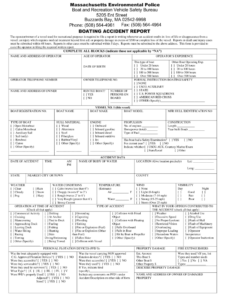 MA Boating Accident Report Form Fill And Sign Printable Template