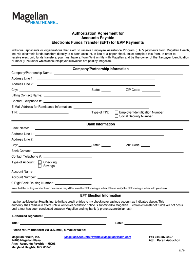 Magellan Eft Form Fill Out Sign Online DocHub