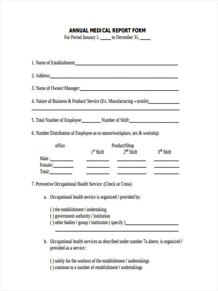 Medical Report Form Samples Free Sample Example Format Download Within 
