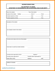 Medication Incident Report Form Template Best Template Ideas