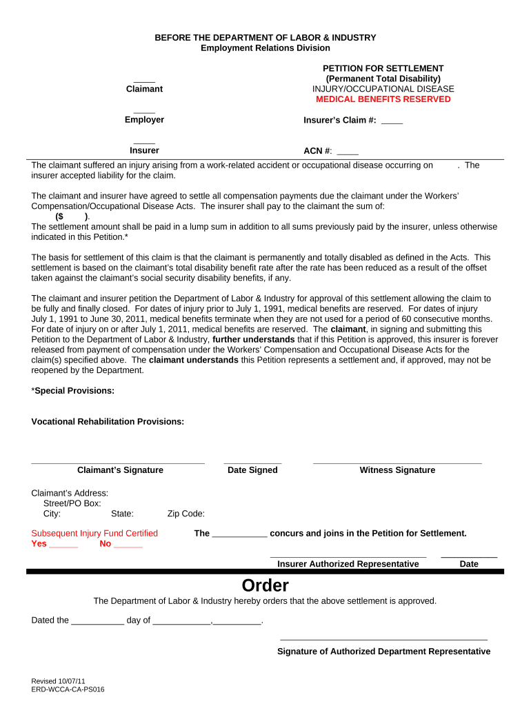 Montana Workers Compensation Doc Template PdfFiller