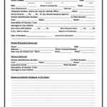 Motor Vehicle Accident Report Form Template Best Professional Templates