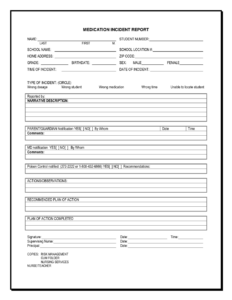 New Mexico Medication Incident Report Download Printable PDF