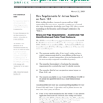 New Requirements For Annual Reports On Form 10 K