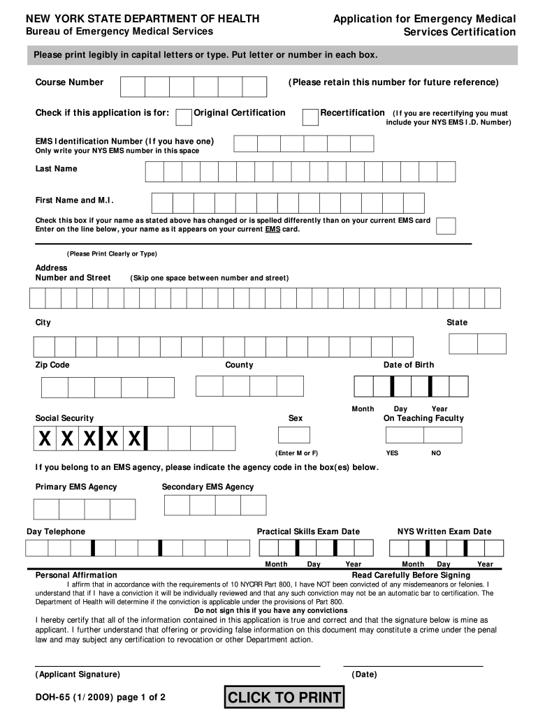 Nys Doh Ems Fill Online Printable Fillable Blank PdfFiller
