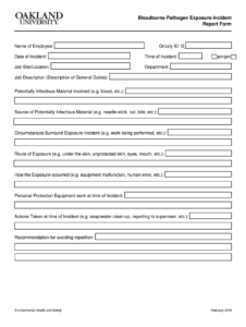 Oakland Bloodborne Pathogen Template Fill Online Printable Fillable