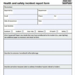 Occupational Health And Safety Incident Report Form Template