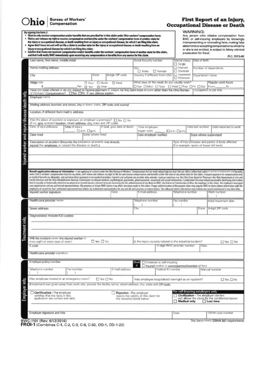 Ohio Workers Comp First Report Of Injury Form ReportForm