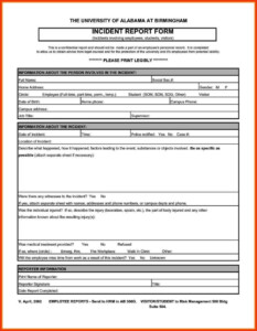 Ohs Incident Report Form Template Sampletemplatess Within Hazard