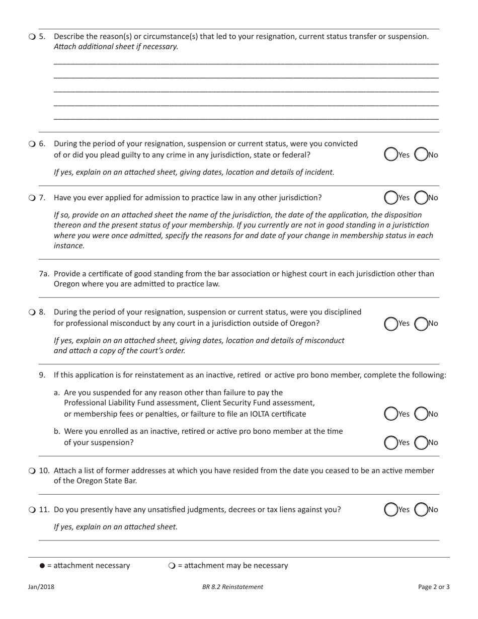 Oregon Br 8 2 Reinstatement Form Download Fillable PDF Templateroller