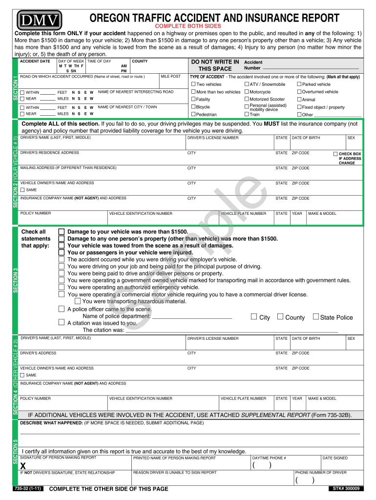 Oregon Dmv Accident Report Form Fillable Printable Forms Free Online