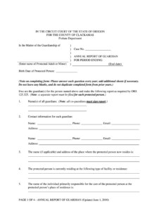 Oregon Guardianship Annual Report Fill Out Sign Online DocHub