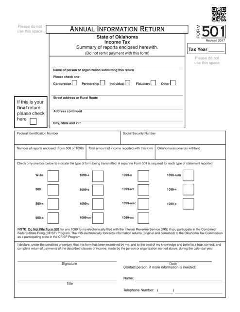 OTC Form 501 Download Fillable PDF Or Fill Online Annual Information 