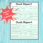 Ouch Report Daycare Printable Child Incident Report Preschool