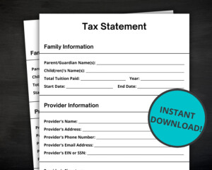 Our Tax Statements Make Things Easy Come Tax Season Simply Print Them