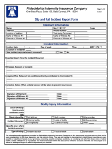 PA Slip And Fall Incident Report Form 2001 2021 Fill And Sign