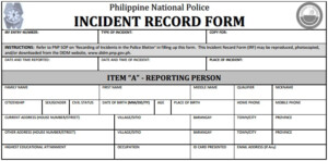 PNP Advises Public To Secure Copy Of IRF In Reporting Crime Incident