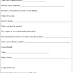 Police Incident Report Form Editable Forms