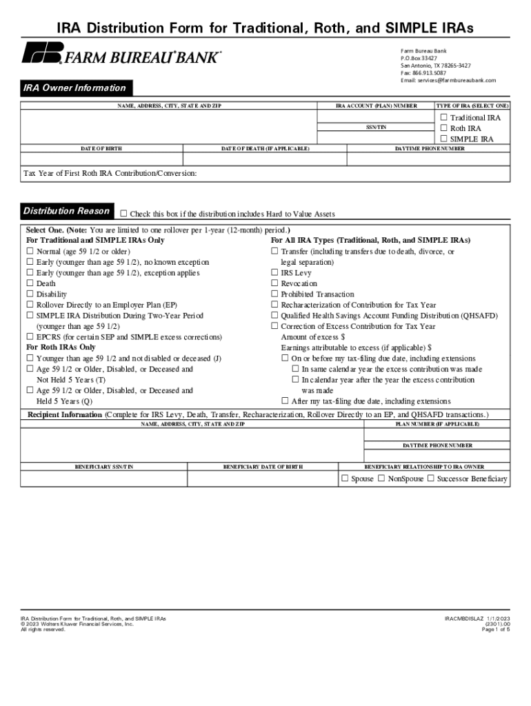 Principal Bank Ira Distribution Form Fill Out Sign Online DocHub