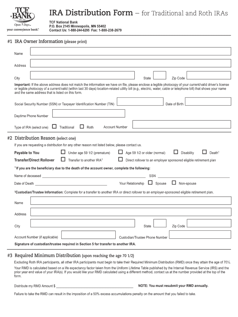 Principal Bank Ira Distribution Form Fill Out Sign Online DocHub