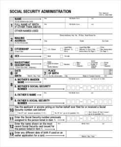 Printable Forms For Social Security Printable Forms Free Online