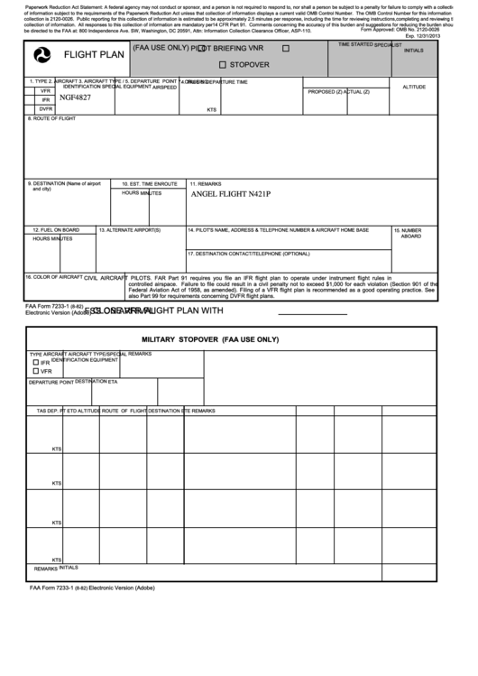 Printable Icao Flight Plan Form Printable Forms Free Online