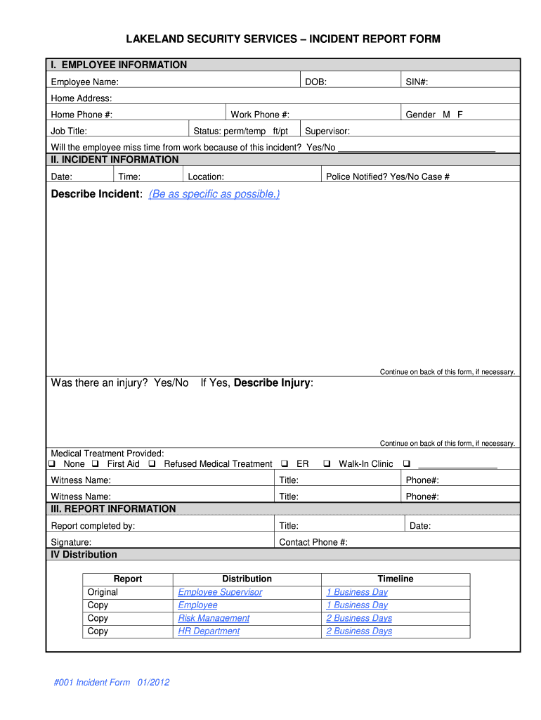 Printable Incident Report Form Fill Online Printable Fillable