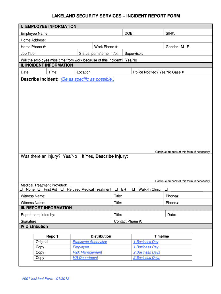 Printable Incident Report Form Fill Online Printable Fillable 